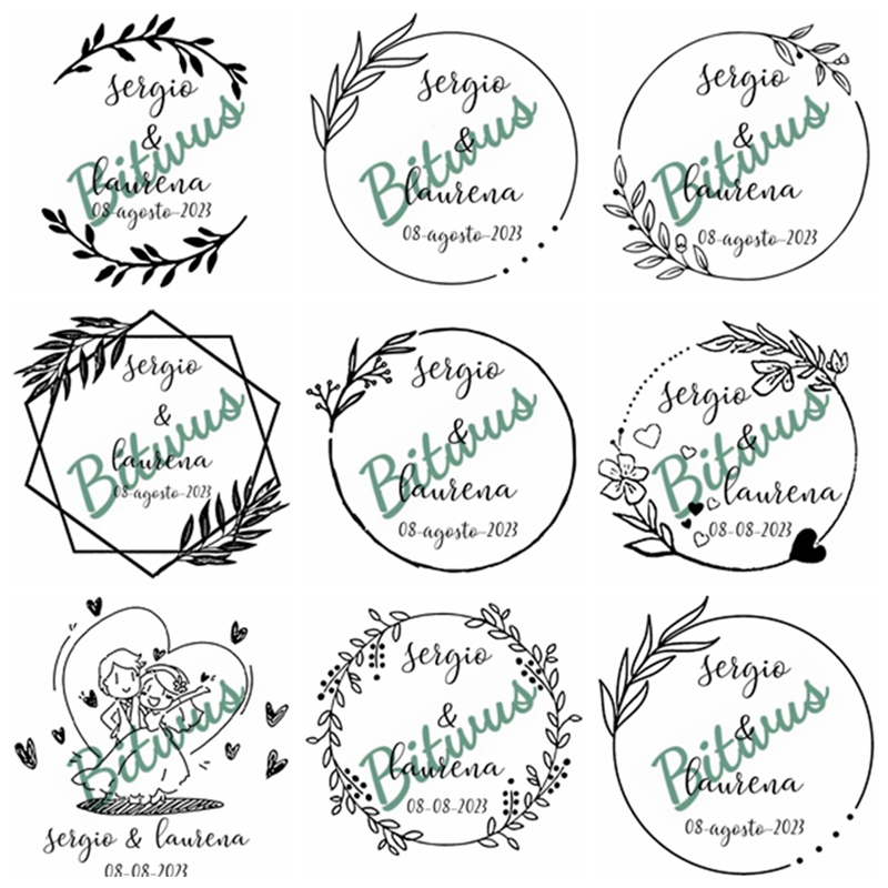 Rubber Date Stamp - Özel düğün damga mürekkepli damga özelleştirilmiş
